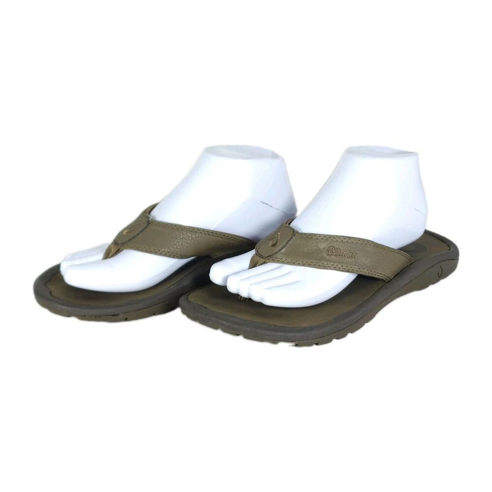 Olukai Men's Ohana US8 Brown Slip On Flat Thong Sandals